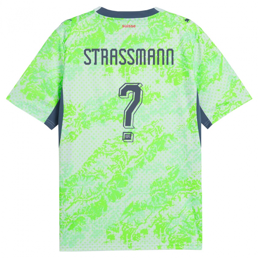 ילדים שווייץ Sven Strassmann #0 ירוק כהה הרחק ג'רזי 26-28 חולצה קצרה