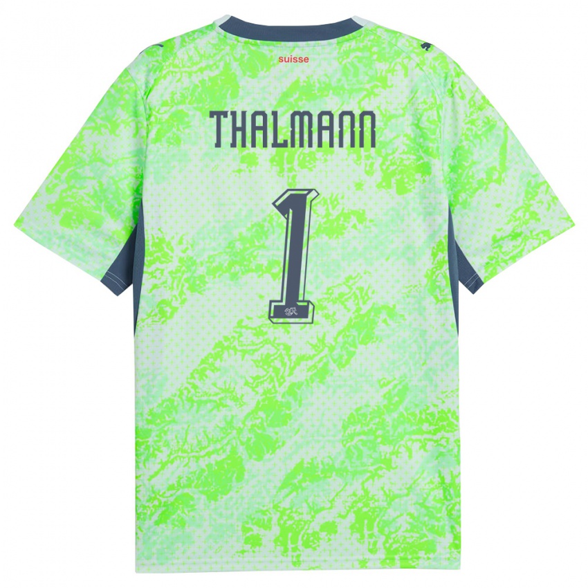 ילדים שווייץ גאל תלמן #1 ירוק כהה הרחק ג'רזי 26-28 חולצה קצרה