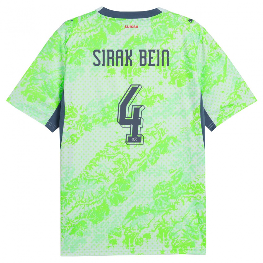 ילדים שווייץ Sirak Samson Bein #4 ירוק כהה הרחק ג'רזי 26-28 חולצה קצרה