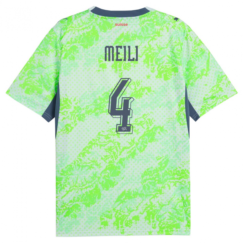 ילדים שווייץ Ezequiel Meili #4 ירוק כהה הרחק ג'רזי 26-28 חולצה קצרה