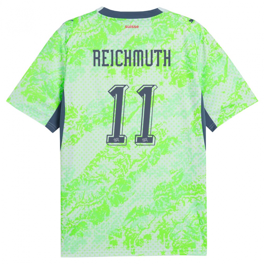 ילדים שווייץ נילס רייכמות' #11 ירוק כהה הרחק ג'רזי 26-28 חולצה קצרה