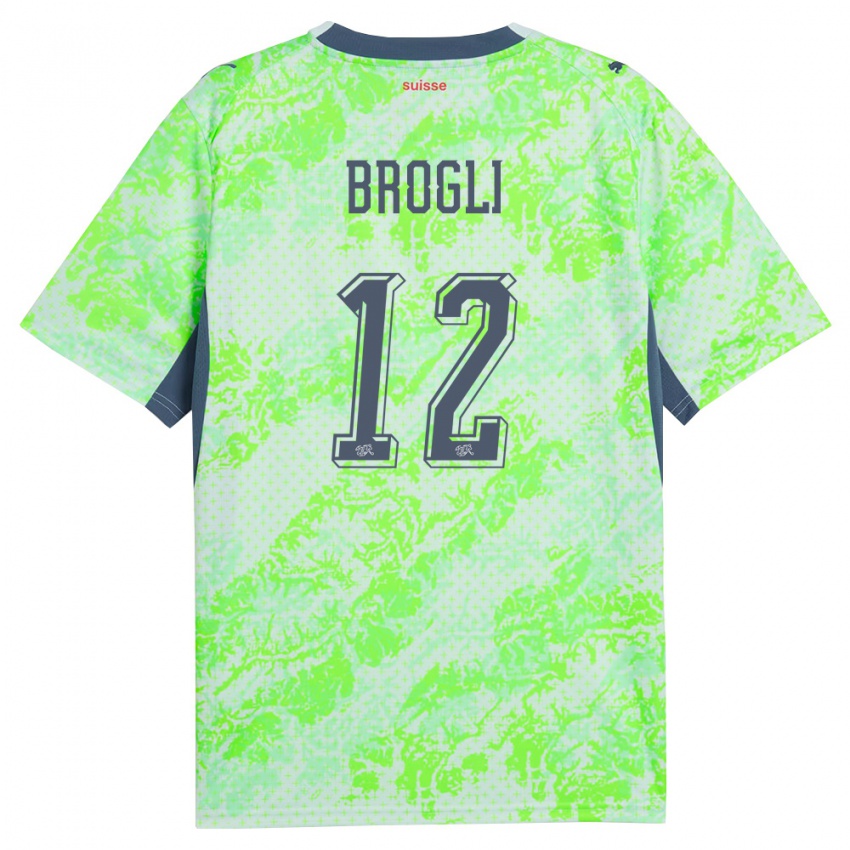 ילדים שווייץ נואה ברוגלי #12 ירוק כהה הרחק ג'רזי 26-28 חולצה קצרה