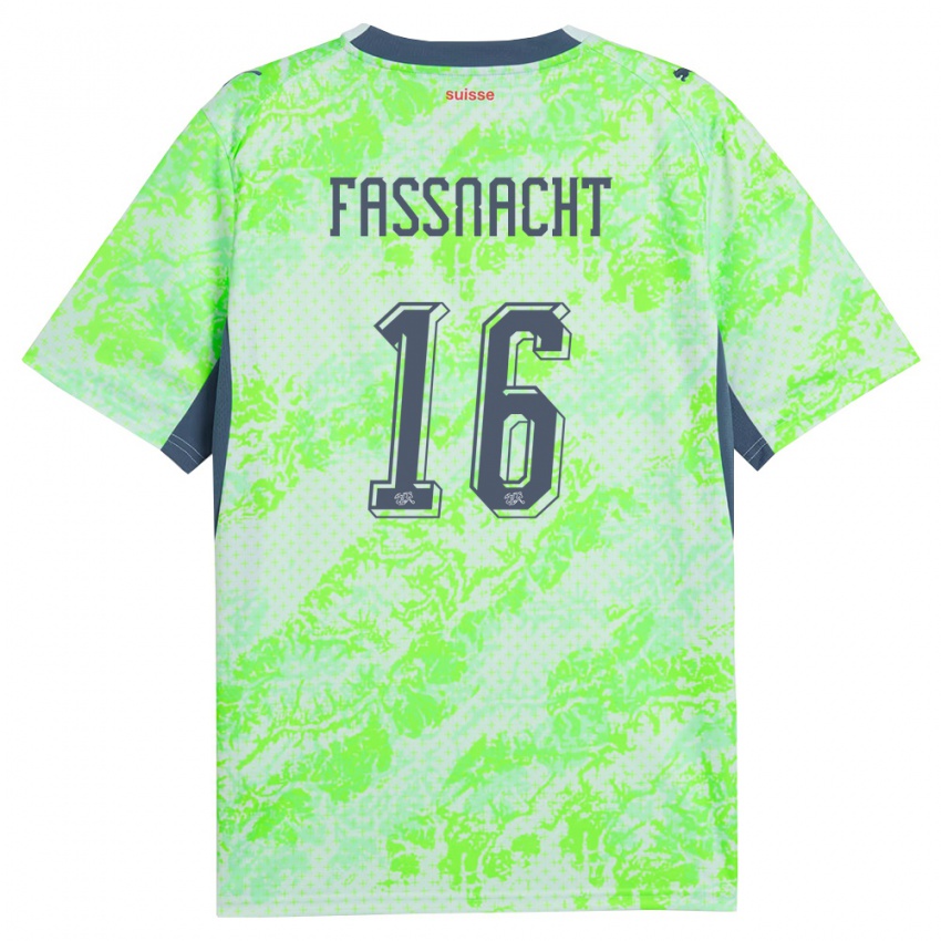 ילדים שווייץ כריסטיאן פאסנאכט #16 ירוק כהה הרחק ג'רזי 26-28 חולצה קצרה