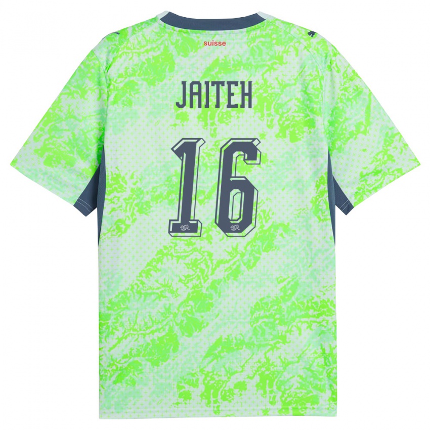 ילדים שווייץ Momodou Jaiteh #16 ירוק כהה הרחק ג'רזי 26-28 חולצה קצרה