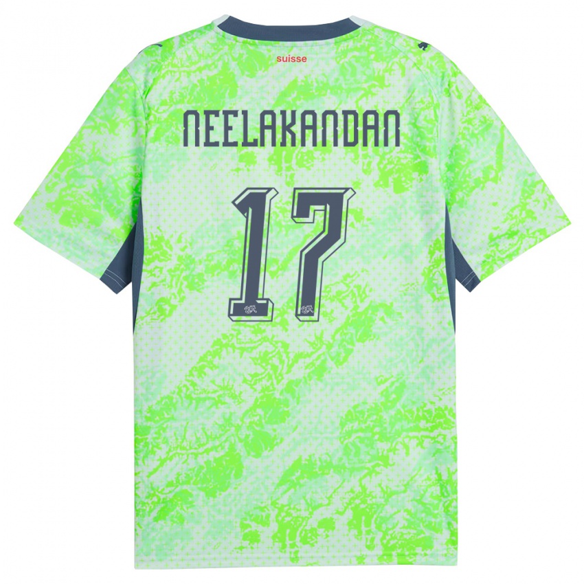 ילדים שווייץ רנג׳ן נילקאנדאן #17 ירוק כהה הרחק ג'רזי 26-28 חולצה קצרה