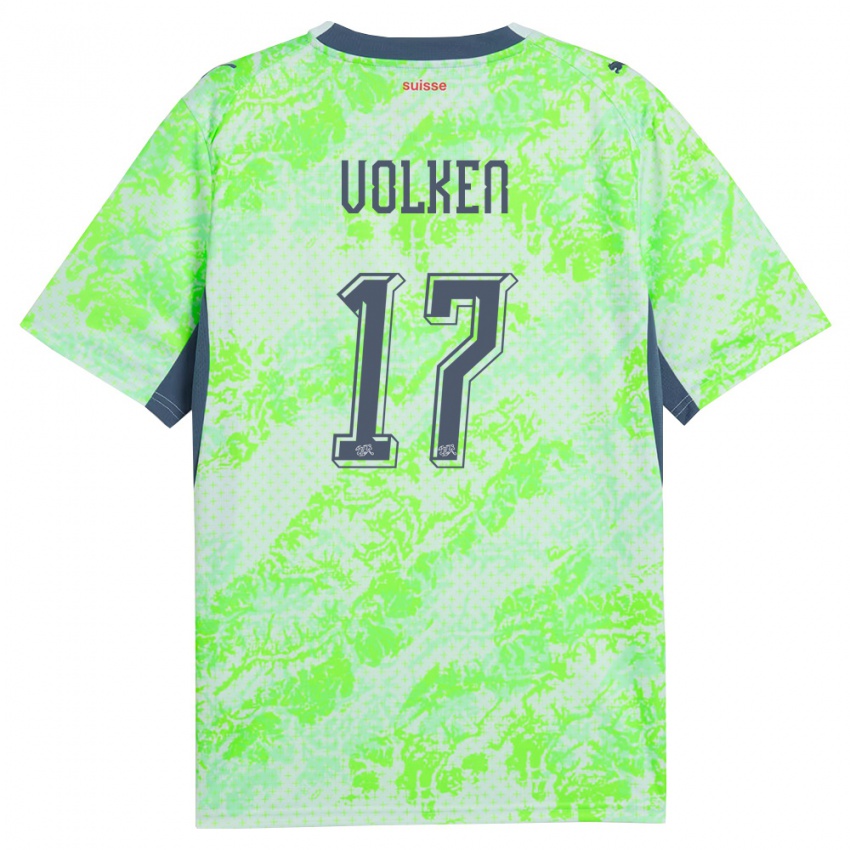 ילדים שווייץ Neil Volken #17 ירוק כהה הרחק ג'רזי 26-28 חולצה קצרה