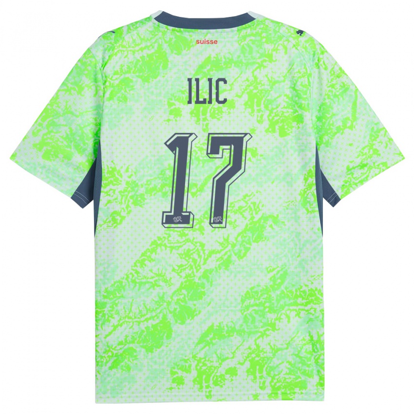 ילדים שווייץ Adam Ilic #17 ירוק כהה הרחק ג'רזי 26-28 חולצה קצרה