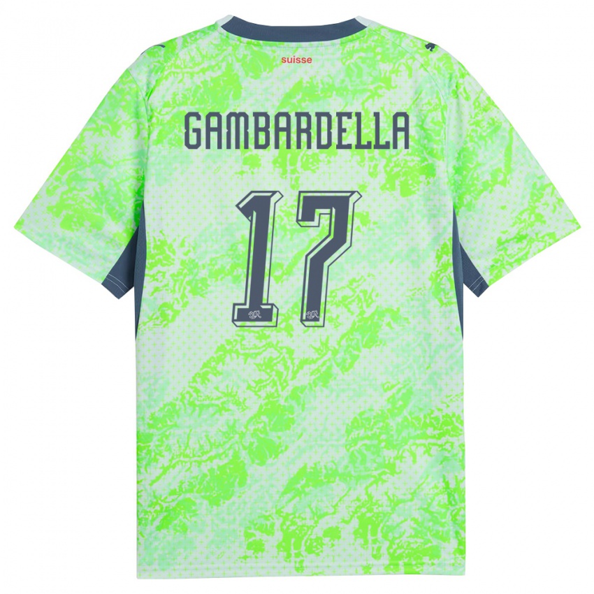 ילדים שווייץ Matteo Gambardella #17 ירוק כהה הרחק ג'רזי 26-28 חולצה קצרה