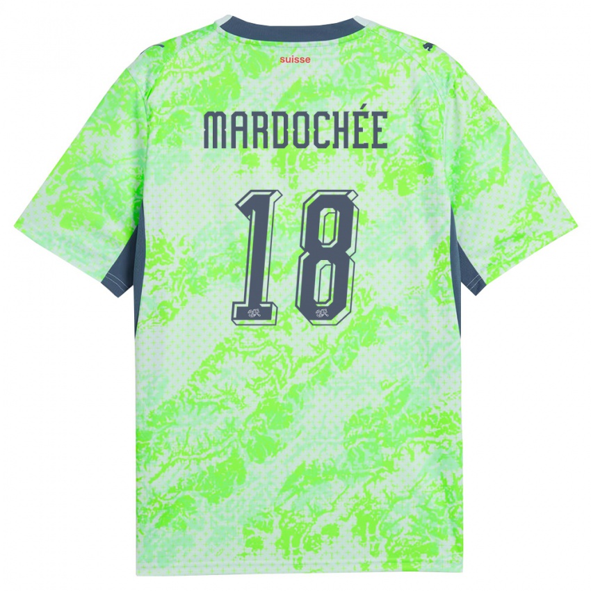 ילדים שווייץ Miguel Mardochée #18 ירוק כהה הרחק ג'רזי 26-28 חולצה קצרה