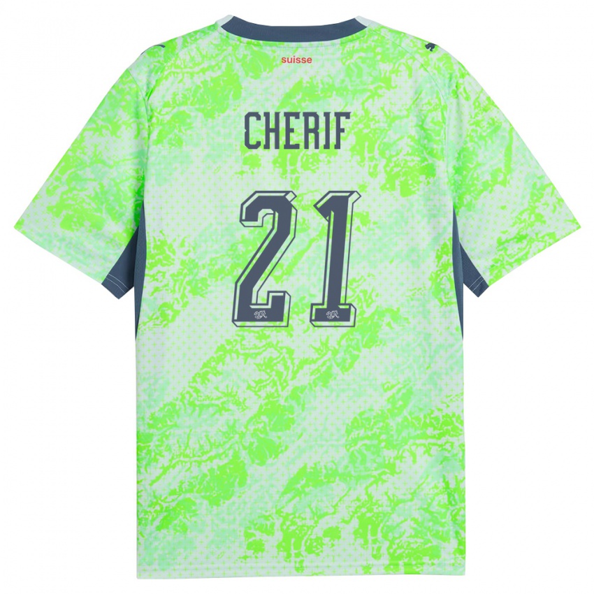 ילדים שווייץ Kader Cherif #21 ירוק כהה הרחק ג'רזי 26-28 חולצה קצרה