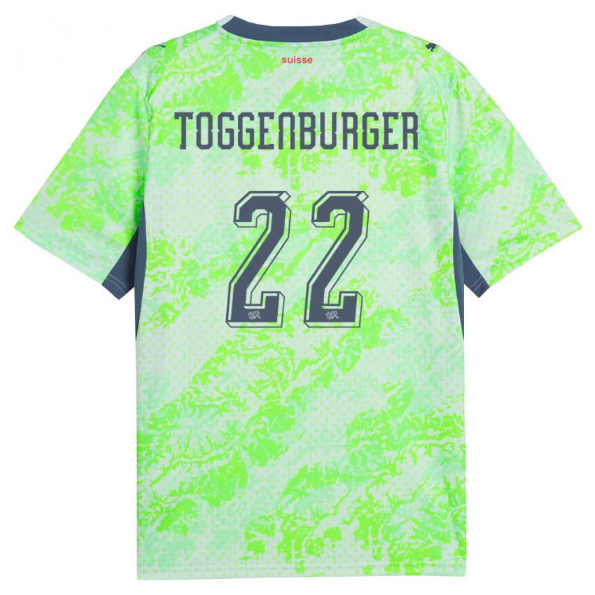 ילדים שווייץ ננדו טוגנבורגר #22 ירוק כהה הרחק ג'רזי 26-28 חולצה קצרה