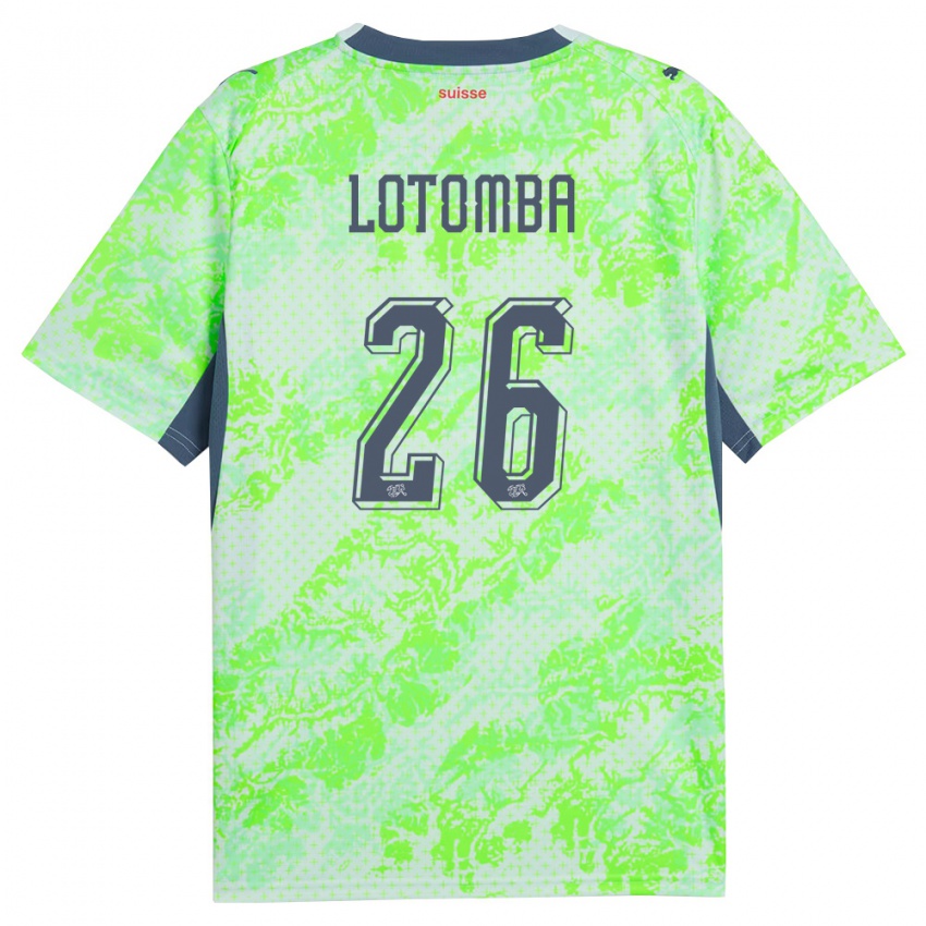 ילדים שווייץ ג'ורדן לוטומבה #26 ירוק כהה הרחק ג'רזי 26-28 חולצה קצרה