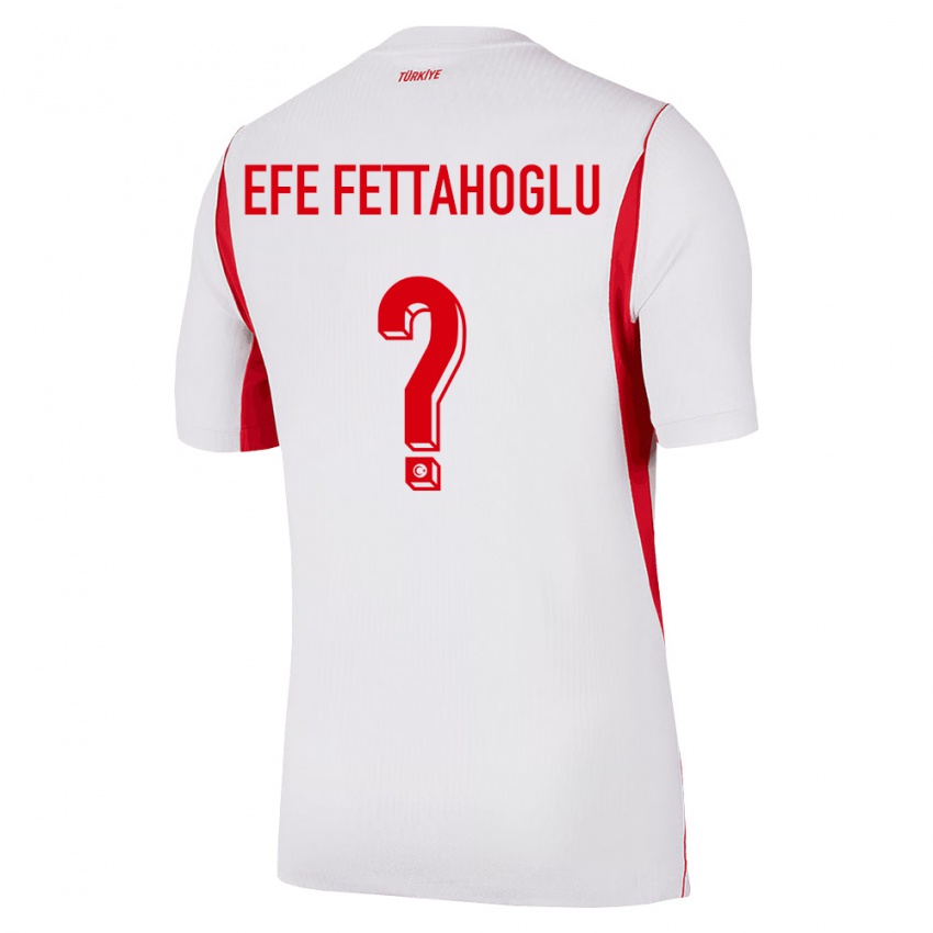 ילדים טורקיה Adnan Efe Fettahoğlu #0 לבן בורדו אדום הרחק ג'רזי 26-28 חולצה קצרה