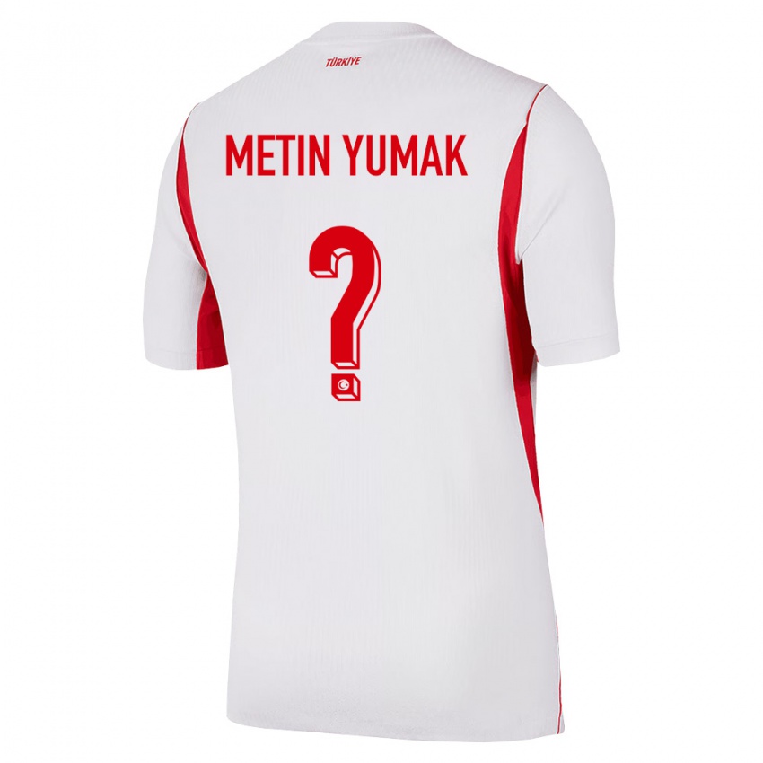 ילדים טורקיה Yiğit Metin Yumak #0 לבן בורדו אדום הרחק ג'רזי 26-28 חולצה קצרה