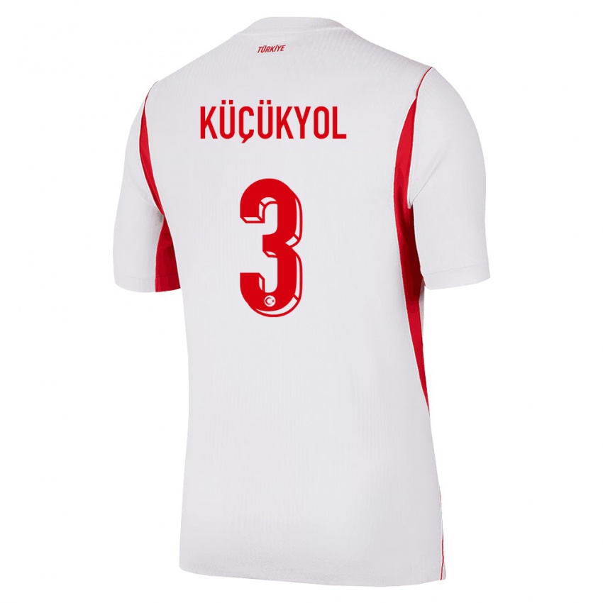 ילדים טורקיה Serhat Küçükyol #3 לבן בורדו אדום הרחק ג'רזי 26-28 חולצה קצרה