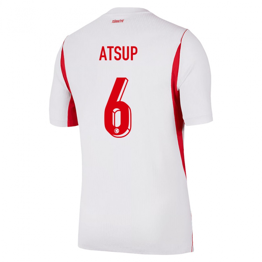 ילדים טורקיה Robert Atsup #6 לבן בורדו אדום הרחק ג'רזי 26-28 חולצה קצרה