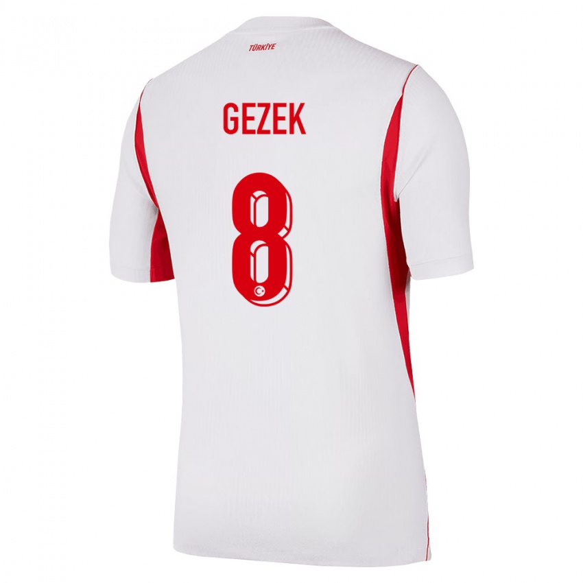ילדים טורקיה Baran Gezek #8 לבן בורדו אדום הרחק ג'רזי 26-28 חולצה קצרה