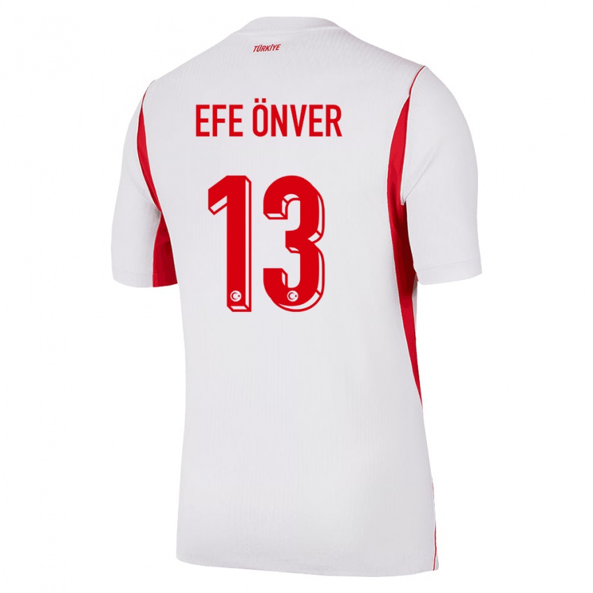 ילדים טורקיה Yaşar Efe Önver #13 לבן בורדו אדום הרחק ג'רזי 26-28 חולצה קצרה