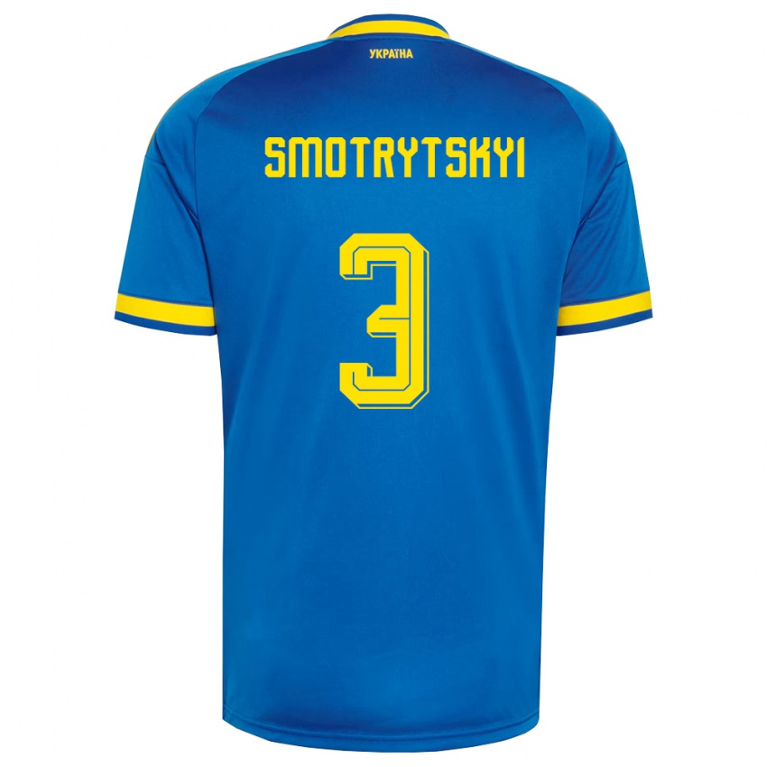 ילדים אוקראינה Nazar Smotrytskyi #3 כחול צהוב כהה הרחק ג'רזי 26-28 חולצה קצרה