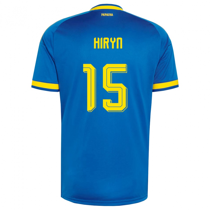 ילדים אוקראינה Viktoriya Hiryn #15 כחול צהוב כהה הרחק ג'רזי 26-28 חולצה קצרה
