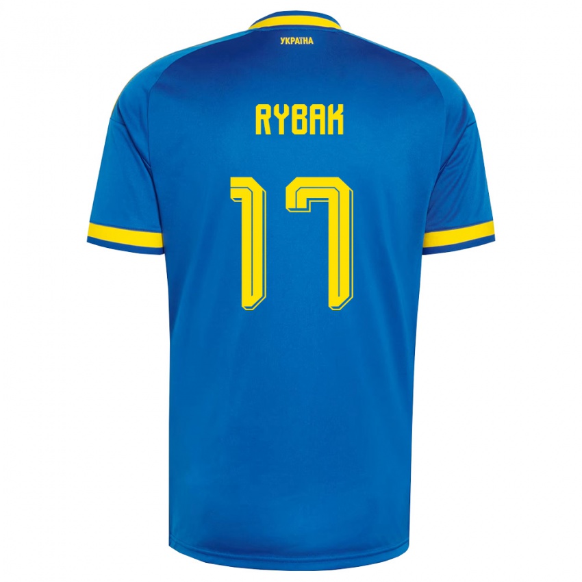 ילדים אוקראינה Artem Rybak #17 כחול צהוב כהה הרחק ג'רזי 26-28 חולצה קצרה