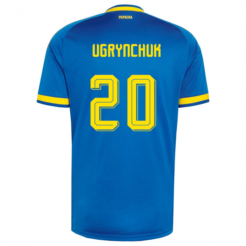 ילדים אוקראינה Artem Ugrynchuk #20 כחול צהוב כהה הרחק ג'רזי 26-28 חולצה קצרה