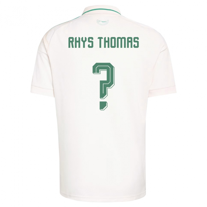 ילדים ויילס Rhys Thomas #0 לבן חום ירוק הרחק ג'רזי 26-28 חולצה קצרה