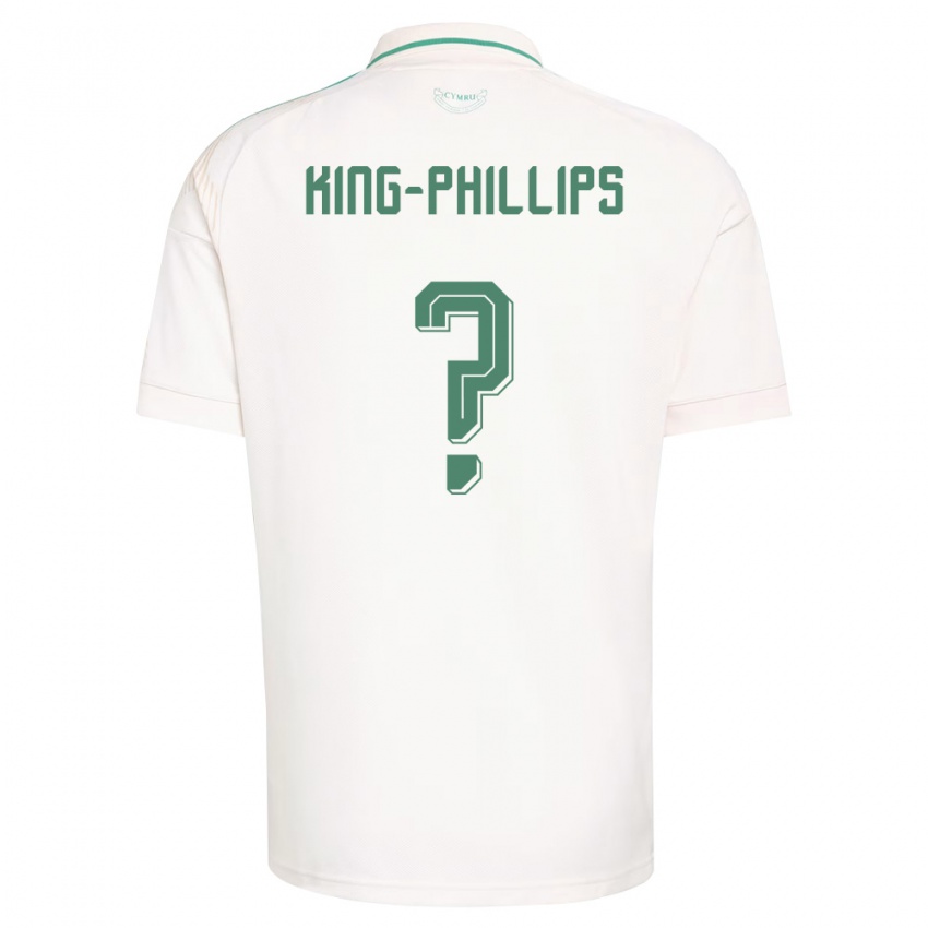 ילדים ויילס Zac King-Phillips #0 לבן חום ירוק הרחק ג'רזי 26-28 חולצה קצרה