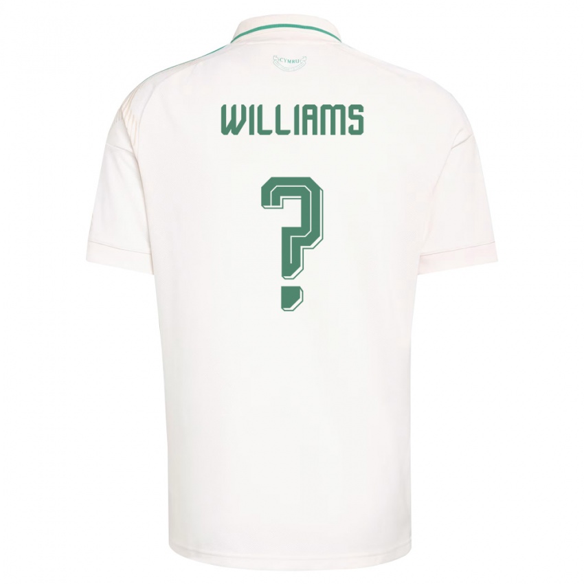 ילדים ויילס George Williams #0 לבן חום ירוק הרחק ג'רזי 26-28 חולצה קצרה