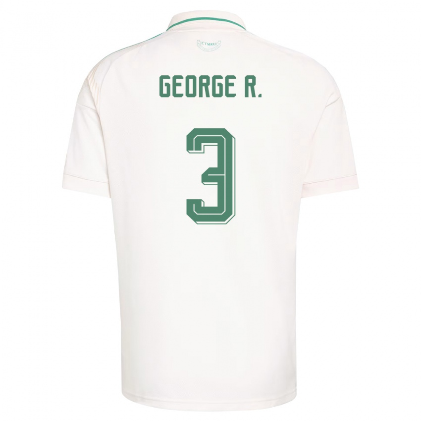 ילדים ויילס George Robinson #3 לבן חום ירוק הרחק ג'רזי 26-28 חולצה קצרה