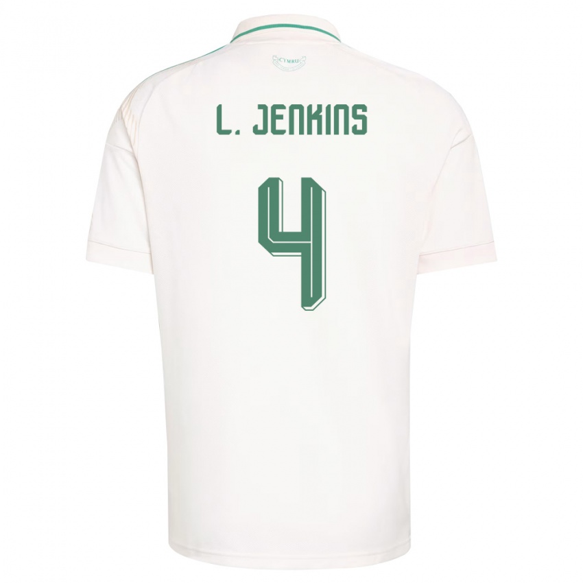 ילדים ויילס Lee Jenkins #4 לבן חום ירוק הרחק ג'רזי 26-28 חולצה קצרה