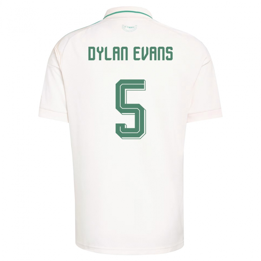 ילדים ויילס Dylan Evans #5 לבן חום ירוק הרחק ג'רזי 26-28 חולצה קצרה