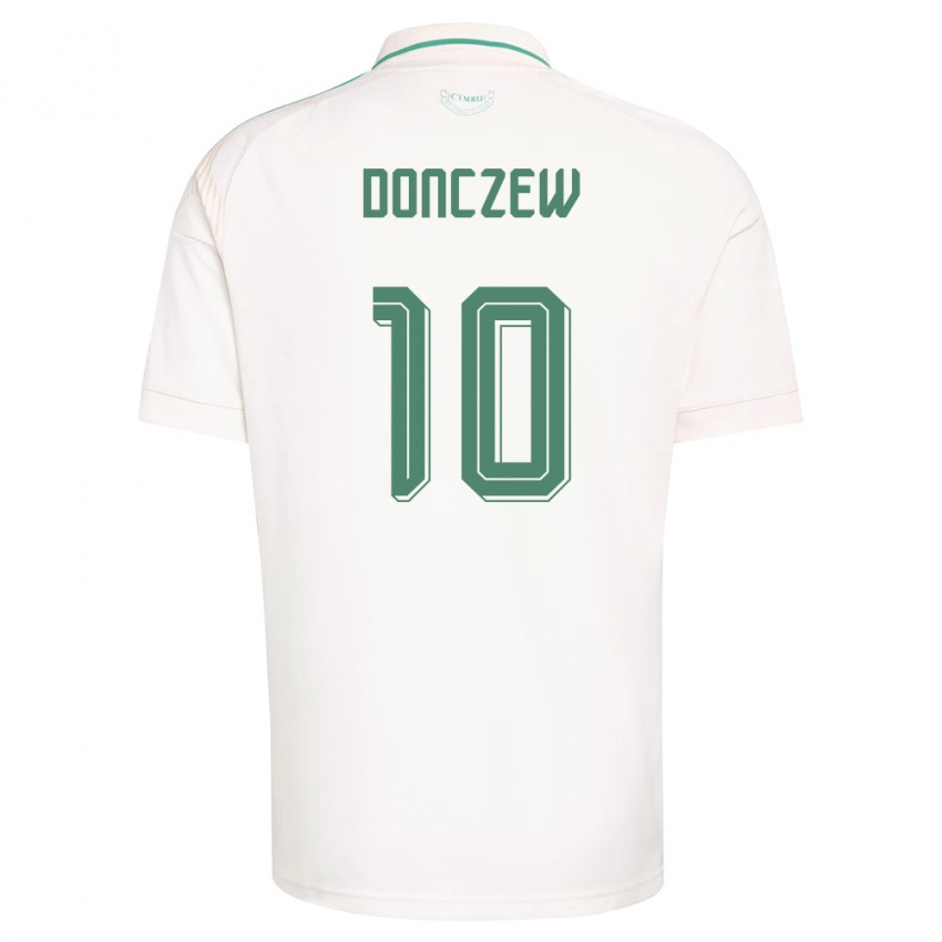 ילדים ויילס Axel Donczew #10 לבן חום ירוק הרחק ג'רזי 26-28 חולצה קצרה