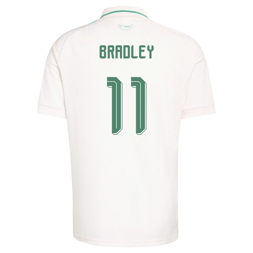 ילדים ויילס Sion Bradley #11 לבן חום ירוק הרחק ג'רזי 26-28 חולצה קצרה