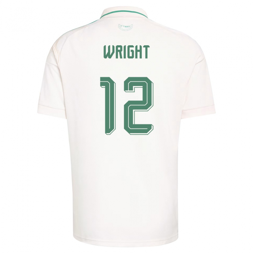 ילדים ויילס Tom Wright #12 לבן חום ירוק הרחק ג'רזי 26-28 חולצה קצרה