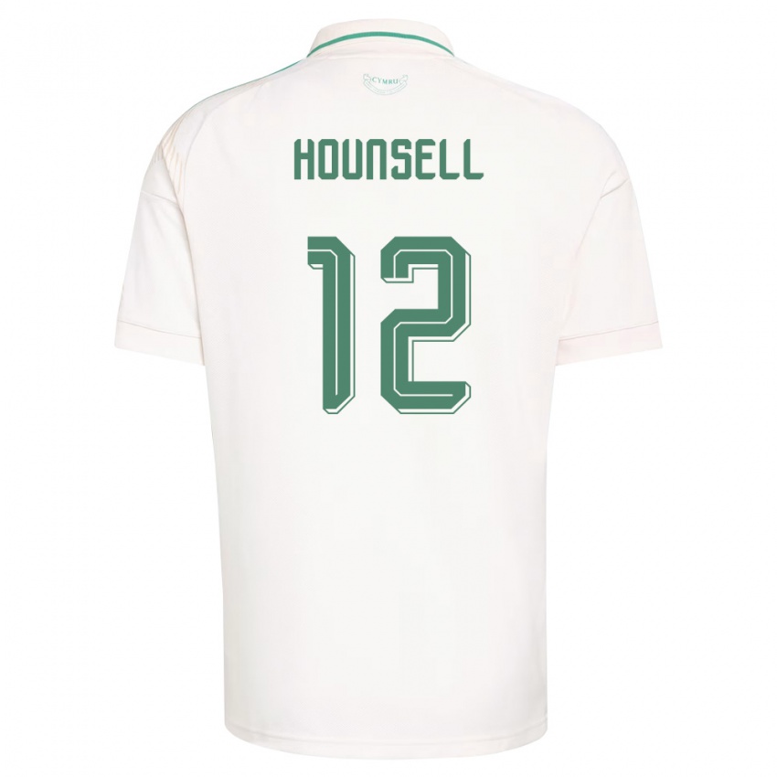 ילדים ויילס Trystan Hounsell #12 לבן חום ירוק הרחק ג'רזי 26-28 חולצה קצרה