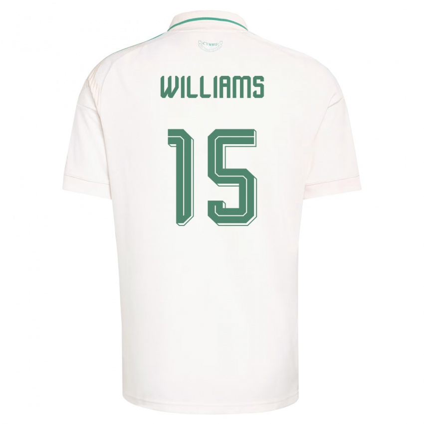 ילדים ויילס Joe Williams #15 לבן חום ירוק הרחק ג'רזי 26-28 חולצה קצרה