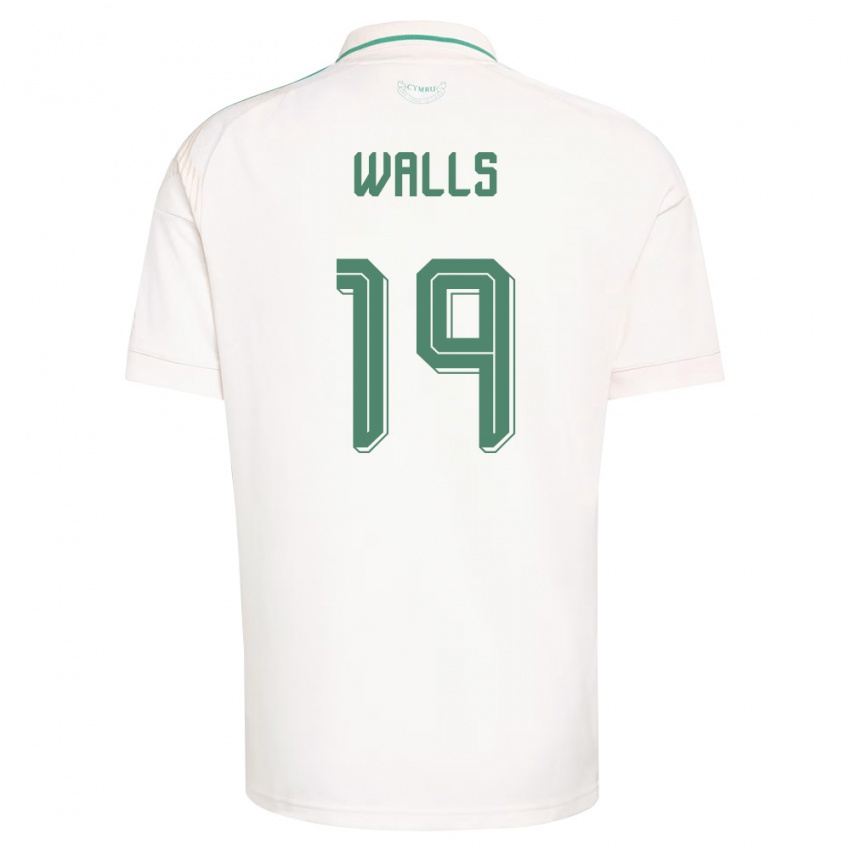 ילדים ויילס Archie Walls #19 לבן חום ירוק הרחק ג'רזי 26-28 חולצה קצרה