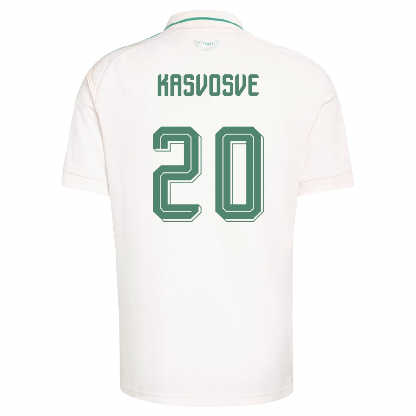 ילדים ויילס Henry Kasvosve #20 לבן חום ירוק הרחק ג'רזי 26-28 חולצה קצרה