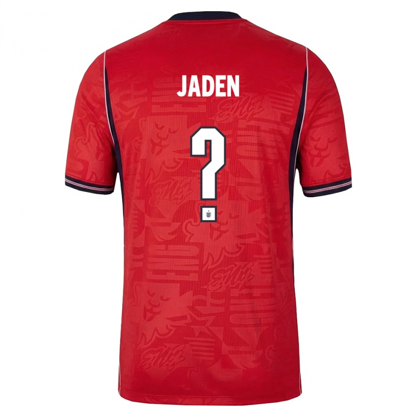 ילדים אנגליה ג׳יידן פילוג'ן #0 אדום כהה לבן הרחק ג'רזי 26-28 חולצה קצרה