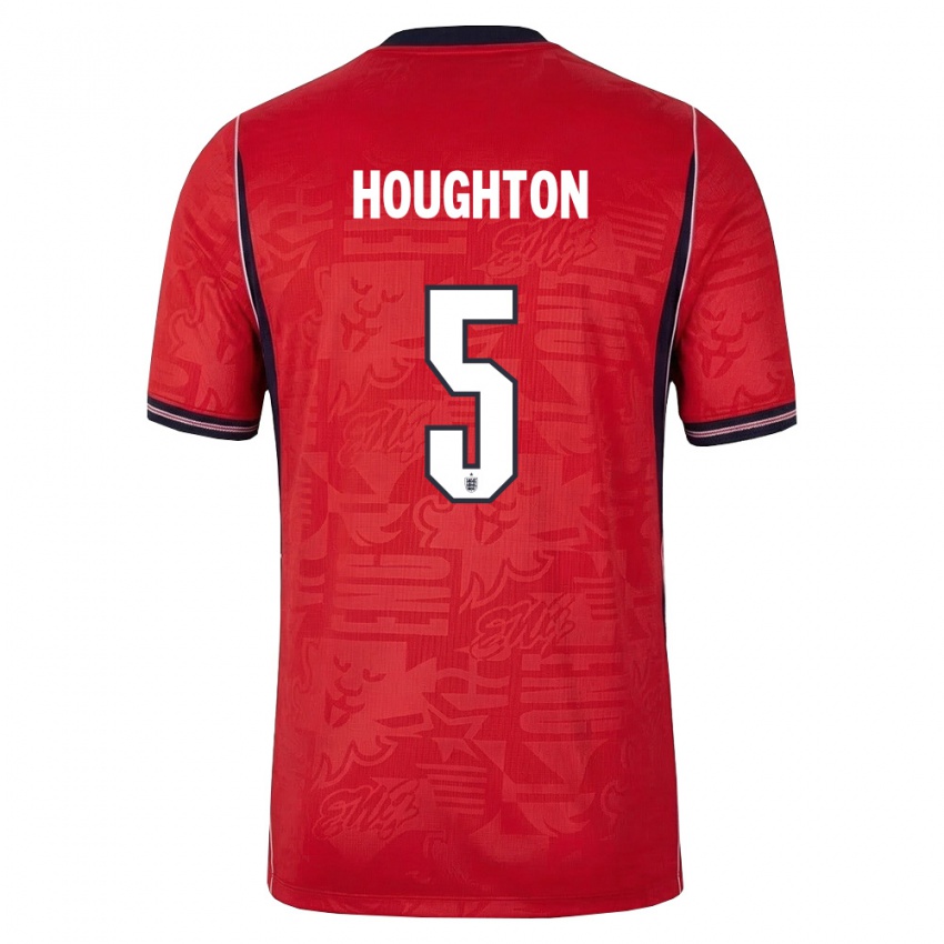 ילדים אנגליה סטף הוטון #5 אדום כהה לבן הרחק ג'רזי 26-28 חולצה קצרה