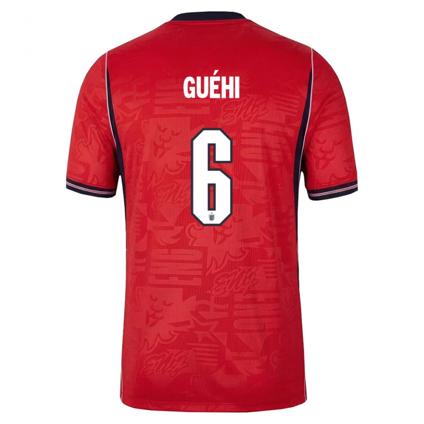 ילדים אנגליה מארק גואהי #6 אדום כהה לבן הרחק ג'רזי 26-28 חולצה קצרה