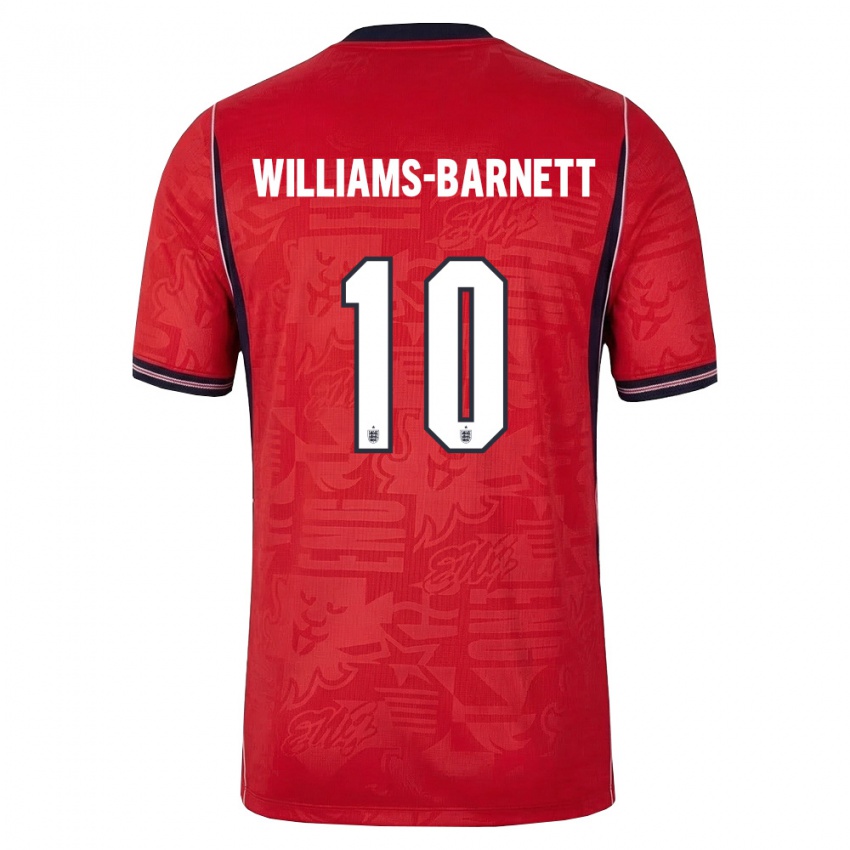 ילדים אנגליה לוקה וויליאמס-ברנט #10 אדום כהה לבן הרחק ג'רזי 26-28 חולצה קצרה