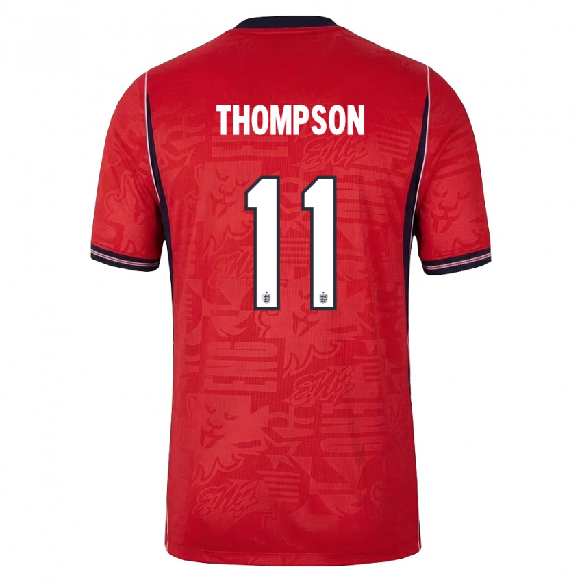 ילדים אנגליה טיינאן תומפסון #11 אדום כהה לבן הרחק ג'רזי 26-28 חולצה קצרה