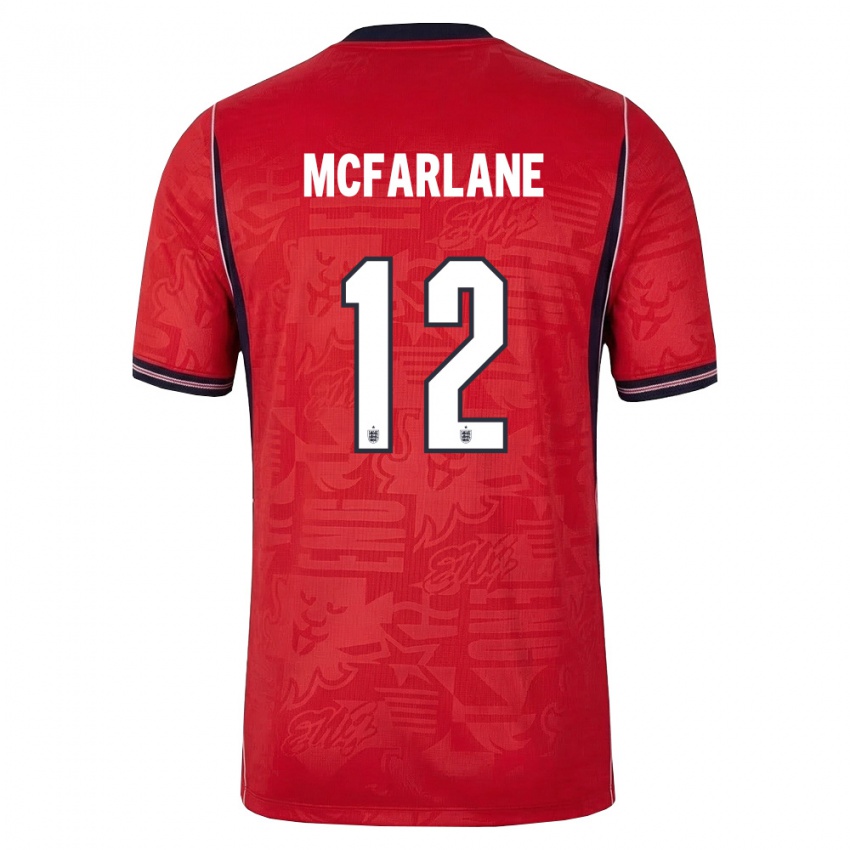 ילדים אנגליה כריסטיאן מקפרלן #12 אדום כהה לבן הרחק ג'רזי 26-28 חולצה קצרה