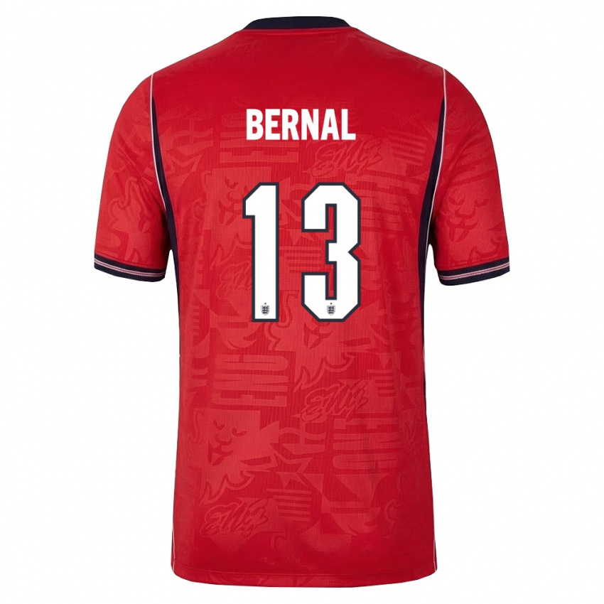 ילדים אנגליה Freddy Bernal #13 אדום כהה לבן הרחק ג'רזי 26-28 חולצה קצרה