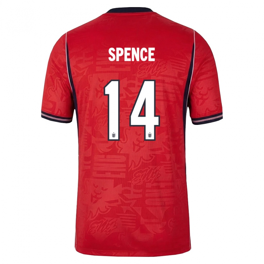 ילדים אנגליה ג'אד ספנס #14 אדום כהה לבן הרחק ג'רזי 26-28 חולצה קצרה