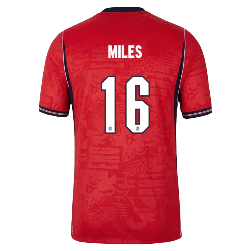 ילדים אנגליה הנזל אדג'י-אפריי #16 אדום כהה לבן הרחק ג'רזי 26-28 חולצה קצרה