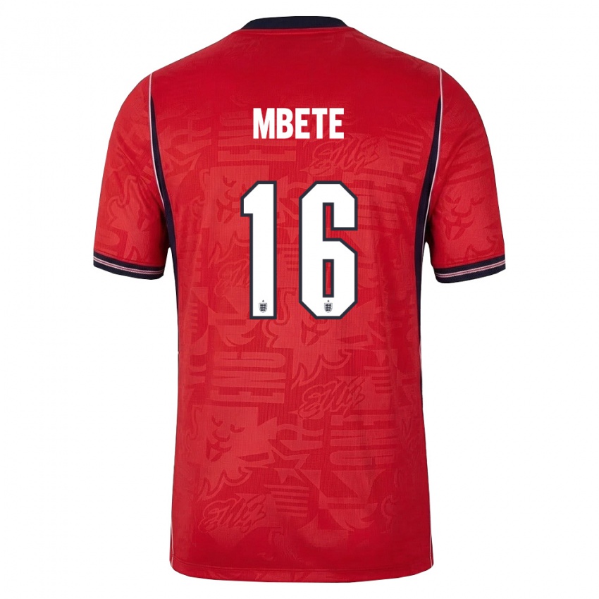 ילדים אנגליה לוק אמבטה #16 אדום כהה לבן הרחק ג'רזי 26-28 חולצה קצרה