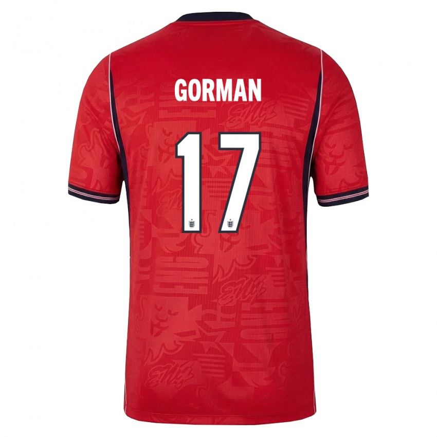 ילדים אנגליה פינלי גורמן #17 אדום כהה לבן הרחק ג'רזי 26-28 חולצה קצרה